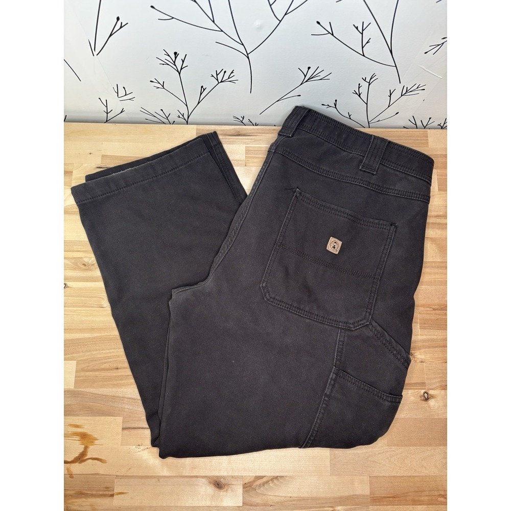 Coleman Black Fleece Lined Workwear Pants Straight Fit Flat Front Pockets 40x30